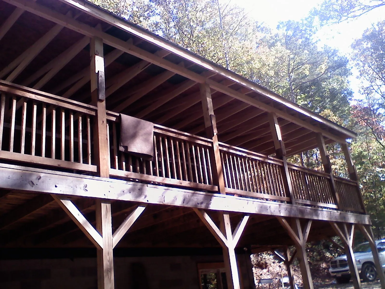 Timber framing under a new elevated porch and deck — Roof Leak Repair in Bishopville by Roofing Brothers